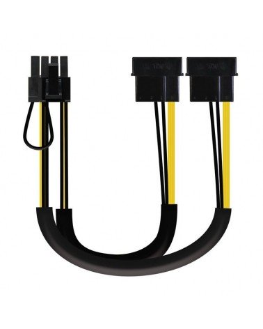Cable de alimentación tarjeta gráfica nanocable 10.19.1201/ 2x molex macho - 6+2 pin macho/ 20cm