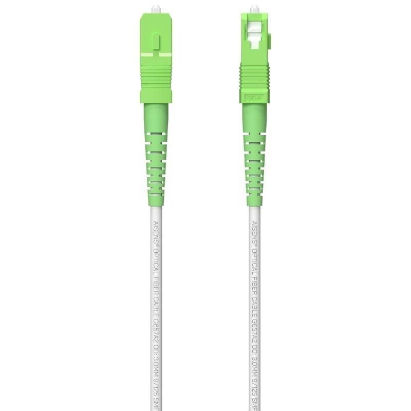 Cable de fibra óptica g657a2 3.0 9/125 smf aisens a152-0615/ lszh/ 60m/ blanco