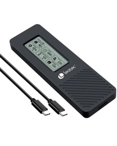 Caja externa para disco ssd m.2 nvme leotec lem2ext01/ usb 3.2/ con pantalla lcd