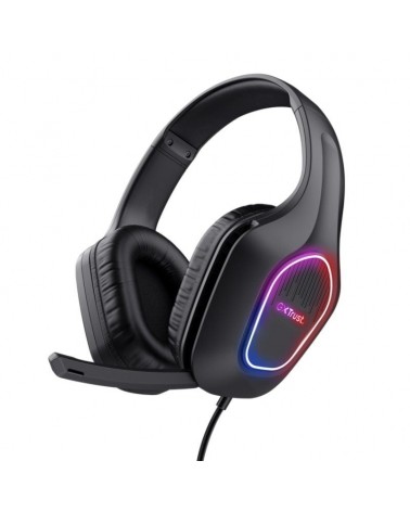 Auriculares gaming con micrófono trust gaming gxt 416 zirox/ jack 3.5/usb negros