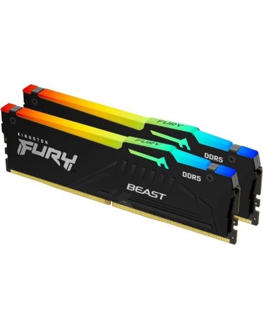 Memoria ram kingston fury beast rgb 2 x 16gb/ ddr5/ 6000mhz/ 1.35v/ cl36/ dimm