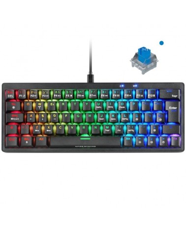 Teclado gaming mecánico mars gaming mkminipro/ switch azul/ negro