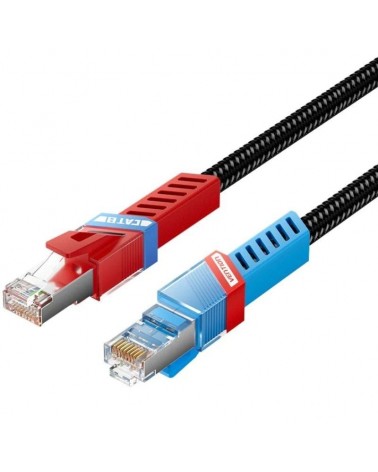 Cable de red rj45 sftp vention ikjbf cat.8/ 1m/ negro