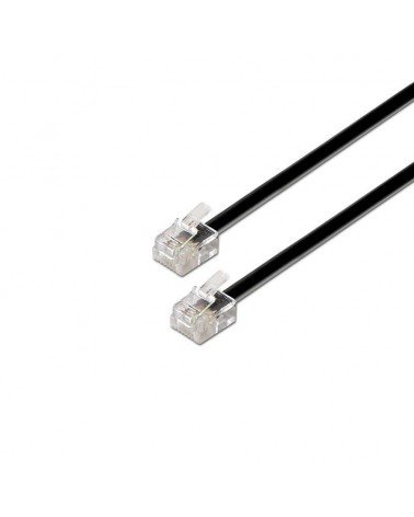 Cable de teléfono rj11 6p4c aisens a143-0319/ 2m/ negro