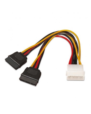 Cable duplicador de alimentación aisens a131-0161/ molex 4 pin macho - 2x sata hembra/ hasta 54w/ 20cm