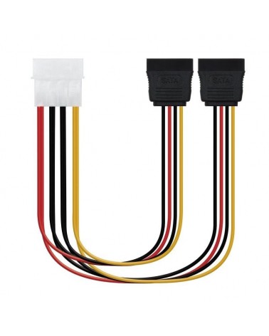 Cable duplicador de alimentación nanocable 10.19.0101-oem/ molex macho - 2x sata hembra/ 20cm
