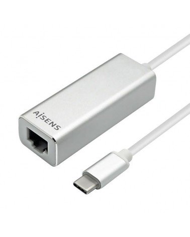 Adaptador usb tipo-c - rj45 aisens a109-0341/ 1000mbps/ usb tipo-c macho - rj45 hembra