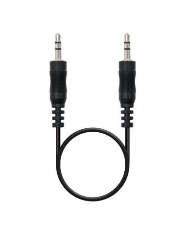 Cable estéreo nanocable 10.24.0100/ jack 3.5 macho - jack 3.5 macho/ 30cm/ negro