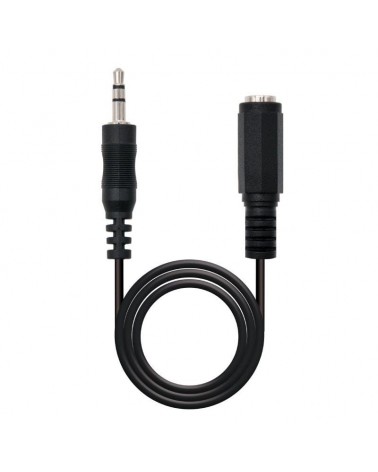 Cable estéreo nanocable 10.24.0203/ jack 3.5 macho - jack 3.5 hembra/ 3m/ negro