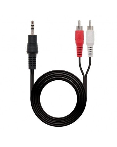 Cable estéreo nanocable 10.24.0303/ jack 3.5 macho - 2x rca macho/ 3m/ negro