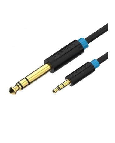Cable estéreo vention babbd/ jack 6.5 macho - jack 3.5 macho/ 50cm/ negro
