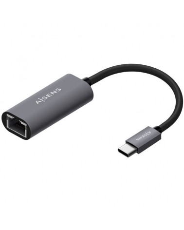 Adaptador usb tipo-c aisens a109-0709/ usb tipo-c macho - rj45 hembra/ 1000mbps/ 15cm/ gris