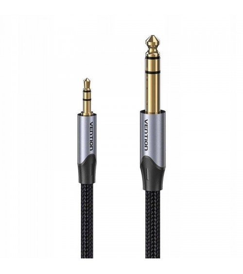 Cable estéreo vention bauhg/ jack 3.5 macho - jack 6.3 macho/ 1.5m/ gris