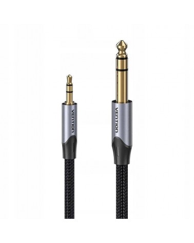 Cable estéreo vention bauhg/ jack 3.5 macho - jack 6.3 macho/ 1.5m/ gris