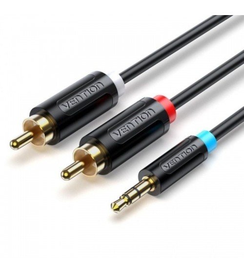 Cable estéreo vention bclbi/ jack 3.5 macho - 2x rca macho/ 3m/ negro