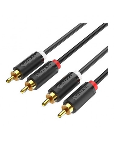 Cable estéreo vention bcmbd/ 2x rca macho - 2x rca macho/ 50cm/ negro