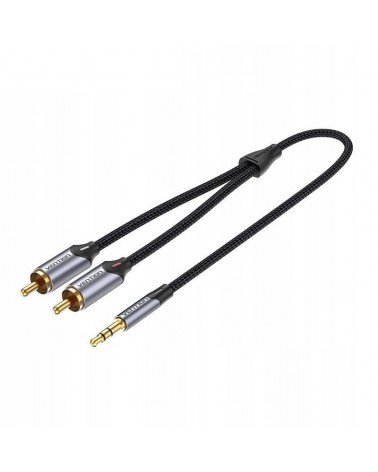 Cable estéreo vention bcnbf/ jack 3.5 macho - 2x rca macho/ 1m/ gris