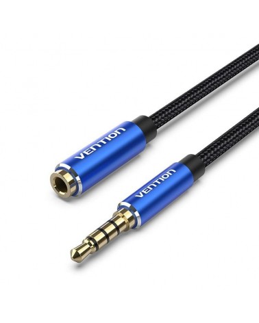 Cable estéreo vention bhclh/ jack 3.5 macho - jack 3.5 hembra/ 2m/ azul