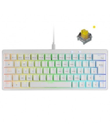 Teclado gaming mecánico mars gaming mkminipro/ switch amarillo/ blanco