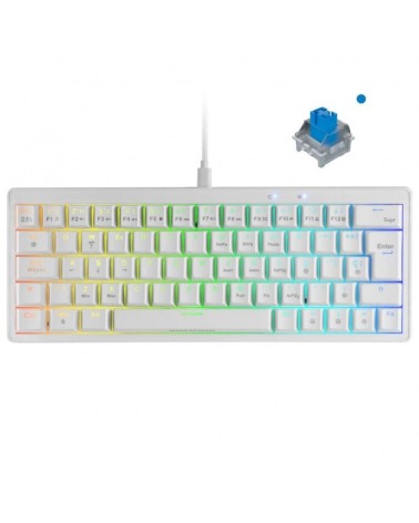 Teclado gaming mecánico mars gaming mkminipro/ switch azul/ blanco