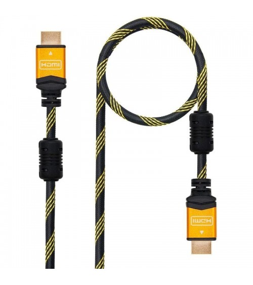 Cable hdmi 2.0 4k nanocable 10.15.1602/ hdmi macho - hdmi macho/ 1.5m/ negro/ naranja