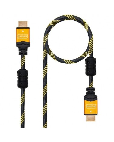 Cable hdmi 2.0 4k nanocable 10.15.1602/ hdmi macho - hdmi macho/ 1.5m/ negro/ naranja