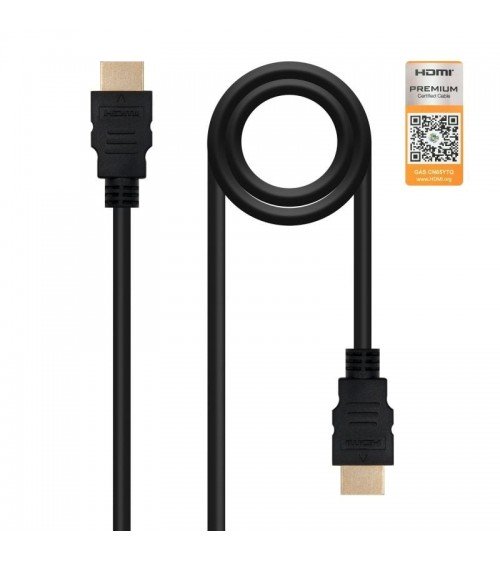 Cable hdmi 2.0 4k nanocable 10.15.3601-l150/ hdmi macho - hdmi macho/ 1.5m/ certificado/ negro
