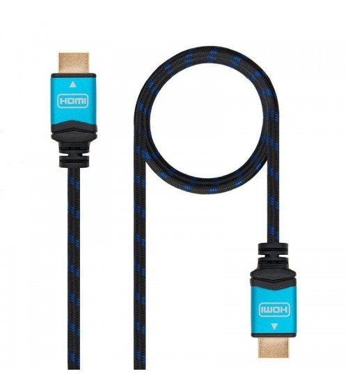 Cable hdmi 2.0 4k nanocable 10.15.3700/ hdmi macho - hdmi macho/ 0.5m/ negro/ azul