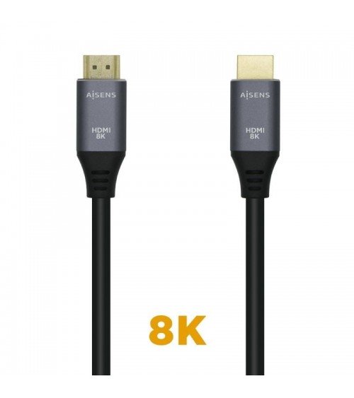 Cable hdmi 2.1 8k aisens a150-0425/ hdmi macho - hdmi macho/ 50cm/ gris negro
