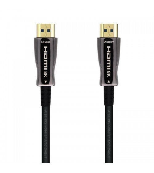 Cable hdmi 2.1 aoc 8k aisens a153-0524/ hdmi macho - hdmi macho/ 100m/ negro