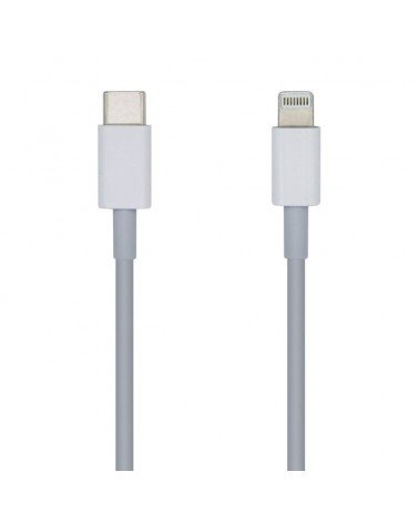 Cable lightning aisens a102-0441/ lightning macho - usb tipo-c macho/ 20cm/ blanco