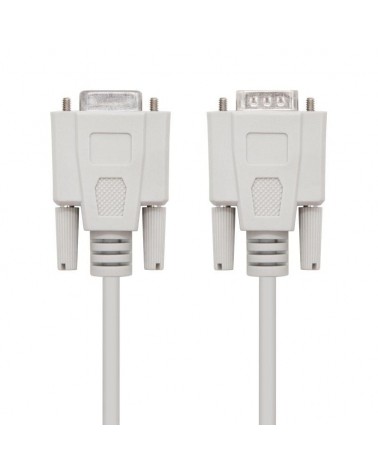 Cable serie null modem nanocable 10.14.0502/ db9 macho - db9 hembra/ 1.8m/ beige