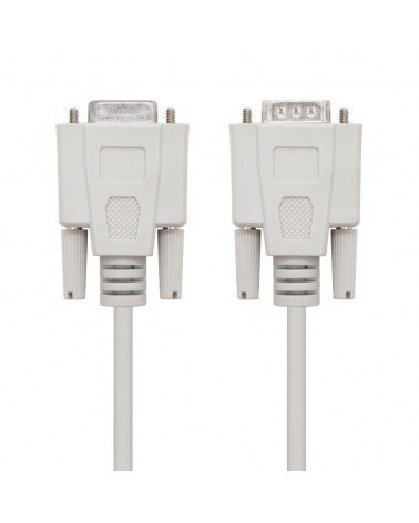 Cable serie rs232 nanocable 10.14.0203/ db9 macho - db9 hembra/ 3m/ beige