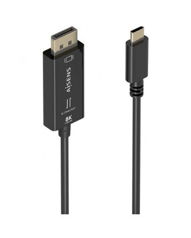 Cable conversor aisens a109-0879/ usb tipo-c macho - displayport macho/ 1.8m/ negro