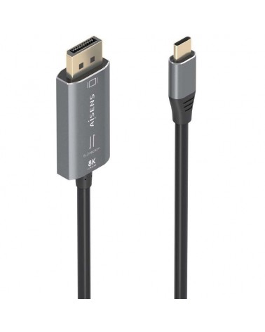 Cable conversor aisens a109-0880/ usb tipo-c macho - displayport macho/ 1.8m/ negro