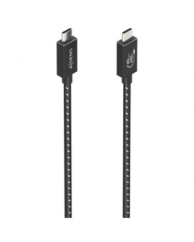 Cable usb 4.0 tipo-c aisens a107-0866/ usb tipo-c macho - usb tipo-c macho/ hasta 240w/ 40gbps/ 50cm/ gris