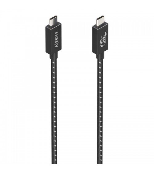 Cable usb 4.0 tipo-c aisens a107-0867/ usb tipo-c macho - usb tipo-c macho/ hasta 240w/ 1m/ gris