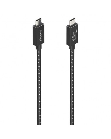 Cable usb 4.0 tipo-c aisens a107-0867/ usb tipo-c macho - usb tipo-c macho/ hasta 240w/ 1m/ gris