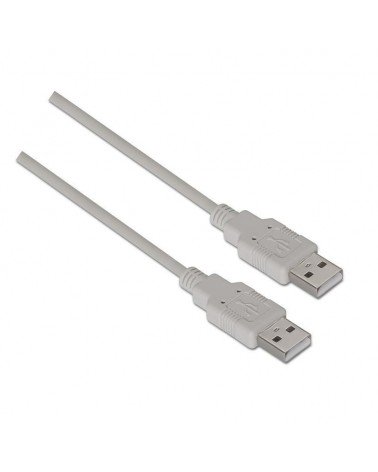 Cable usb 2.0 aisens a101-0022/ usb macho - usb macho/ hasta 2.5w/ 60mbps/ 2m/ beige