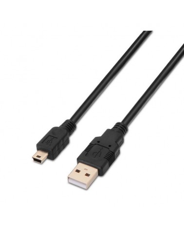 Cable usb 2.0 aisens a101-0024/ usb macho - usb mini macho/ hasta 2.5w/ 60mbps/ 1m/ negro