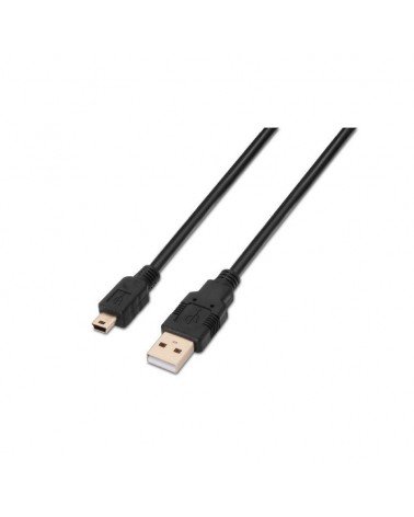 Cable usb 2.0 aisens a101-0026/ usb macho - usb mini macho/ hasta 2.5w/ 60mbps/ 3m/ negro