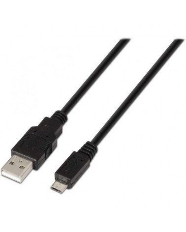 Cable usb 2.0 aisens a101-0027/ usb macho - microusb macho/ hasta 2.5w/ 60mbps/ 80cm/ negro
