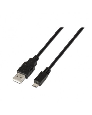 Cable usb 2.0 aisens a101-0028/ usb macho - microusb macho/ hasta 2.5w/ 60mbps/ 1.8m/ negro
