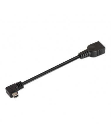 Cable usb 2.0 aisens a101-0034/ miniusb macho - usb hembra/ hasta 2.5w/ 60mbps/ 15cm/ negro