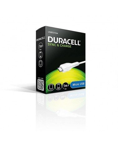Cable usb 2.0 duracell usb5013w/ usb macho - microusb macho/ 1m/ blanco