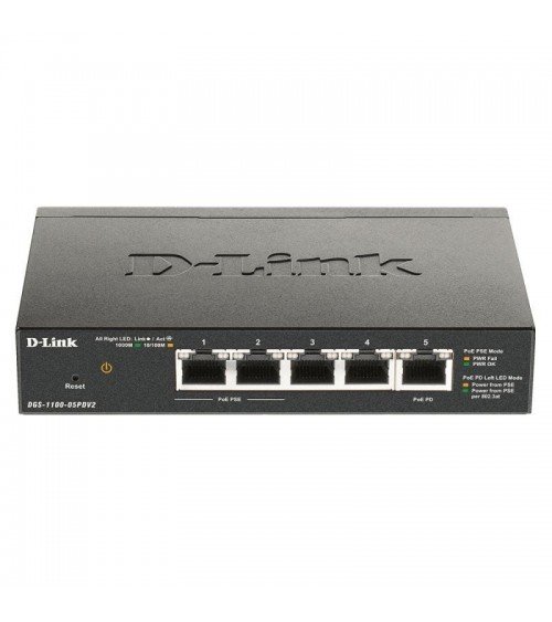 Switch gestionable d-link dgs-1100-05pdv2 5 puertos/ rj-45 10/100/1000 poe