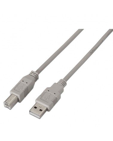 Cable usb 2.0 impresora aisens a101-0002/ usb tipo-b macho - usb macho/ hasta 2.5w/ 60mbps/ 1.8m/ beige