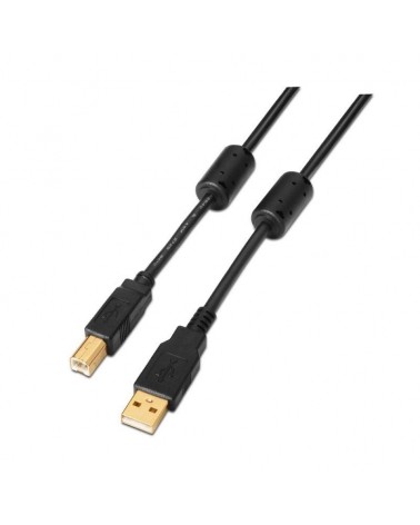 Cable usb 2.0 impresora aisens a101-0009/ usb tipo-b macho - usb macho/ hasta 2.5w/ 60mbps/ 2m/ negro