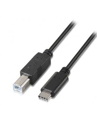 Cable usb 2.0 impresora aisens a107-0053/ usb tipo-c macho - usb tipo-b macho/ hasta 9w/ 625mbps/ 1m/ negro