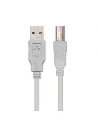 Cable usb 2.0 impresora nanocable 10.01.0102/ usb tipo-b macho - usb macho/ 1m/ beige